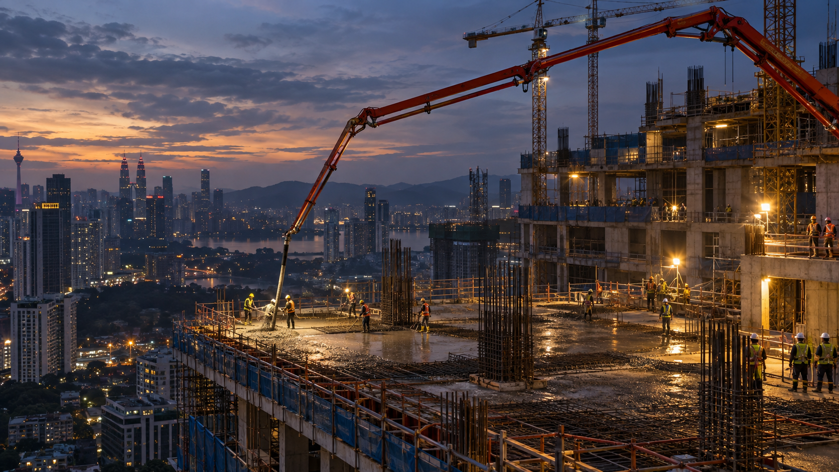 Construction project application for the SANY HBT6013C-5S stationary concrete pump